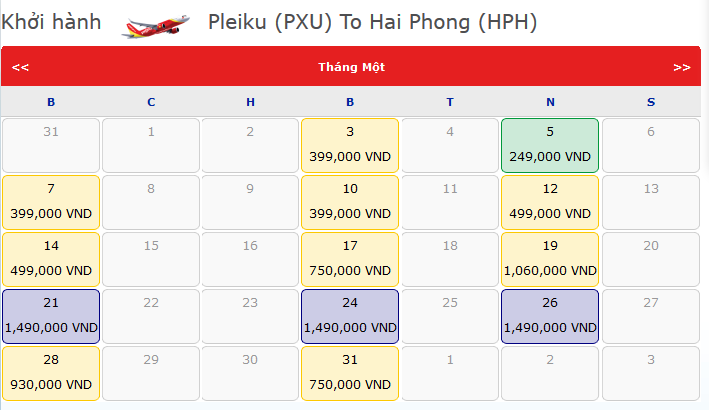 vé-máy-bat-tết-Pleiku-Hải-Phòng