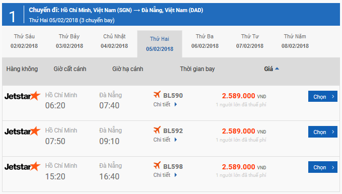 Vé máy bay Tết Đồng Nai đi Đà Nẵng của Jetstar